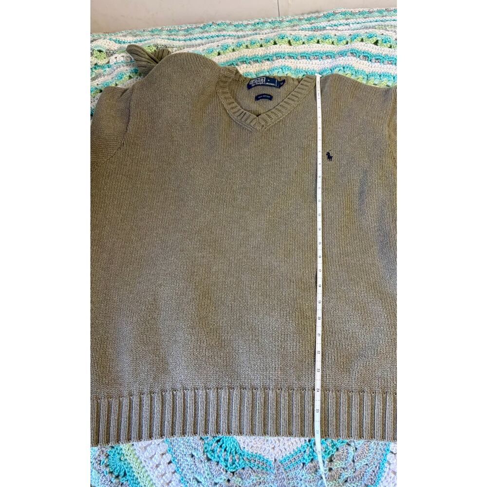 Vintage Polo Ralph Lauren Cotton V-Neck Knit Sweater Old Money, Y2K, Preppy XL - Picture 8 of 9